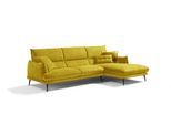 Ecksofa EGOITALIANO "FUNNY, hochwertiges & aktuelles Design, bequeme Rückenlehne, L-Form", gelb, B:265cm H:90cm T:225cm, 100% Polyester, Sofas, Ecksofa, hochwertiger Sitzkomfort, L-Form