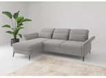 Ecksofa SIT & MORE "Emely, inkl. Sitztiefenverstellung", grau (hellgrau), B:264cm H:92cm T:198cm, 100% Polyester, Sofas, Ecksofa, wahlweise mit Bettfunktion,Bettkasten,Kopf- & Armteilverstellung