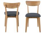 Esszimmerstuhl ACTONA GROUP "Taxi", beige (natur, dunkelgrau), B:45cm H:84cm T:49cm, Stühle, Esszimmerstuhl, Wohnzimmerstuhl, 2er Set, Eiche massiv Ölbehandelt, Bezug aus Webstoff