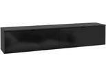 Lowboard FORTE "LibertadTV-Board, TV-Schrank", schwarz, schwarz hochglanz, B:178,8cm H:37,5cm T:34,8cm, Holzwerkstoff, Sideboards, Lowboard, großes TV Board, erweiterbar, Wandmontage, Metallgriff