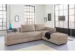 Ecksofa "LooksIII L-Form", beige, B:287cm T:229cm, Struktur (100% Polyester);Feinstruktur (100% Polyester), LOOKS BY WOLFGANG JOOP, Sofas, Ecksofa, durch Drehfunktion zum Bett wandelbar, inklusive Staufach