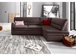 Ecksofa SIT & MORE "Pisa L-Form", braun (mokka), B:245cm H:89cm T:161cm, NaturLEDER (echtes Rindsleder), Korpus in Kunstleder SOFTLUX;Luxus-Microfaser (90% Polyester, 10% Polyamid);Struktur (100% Polyester);Luxus-Microfaser ALTARA NUBUCK (100% Polyester), Sofas, Ecksofa, mit Federkern, wahlweise mit Bettfunktion