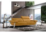 2,5-Sitzer EGOITALIANO "Anais, Designsofa mit erstklassigem Sitzkomfort, Fußfarbe chrom", gelb, Sofas, B/H/T: 232cm x 74cm x 106cm, Luxus-Microfaser Lederoptik, Luxus-Micofaser Lederoptik (100% Polyester) ist ein neues technisches Gewebe mit einem visuellen und taktilen Aspekt, der dem Nubuk sehr nahe kommt, mit innovativen Eigenschaften. Seine außerordentliche Weichheit kommt von einem exklusiven
