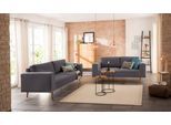 3-Sitzer HOME AFFAIRE "Lasse", grau (anthrazit), B:239cm H:84cm T:89cm, Struktur fein( 100% Polyester);Filzoptik (100% Polyester);Luxus-Microfaser (100% Polyester), Sofas, 3-Sitzer, im scandinavischem Stil mit Holzfüßen