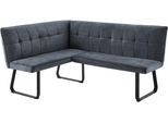 Eckbank BYLIVING "Talea Küchenbank", grau (dunkelgrau), B:168cm H:93,5cm T:128cm, Metall, Polyester, Sitzbänke, Eckbank, Komortable Nosaqfederung und gemütlicher Stoffbezug mit Farbauswahl