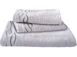 Handtuch Set DYCKHOFF "Wave", silber, 3 Stk., Frottier, Frottier, Obermaterial: 100% Baumwolle, Handtuch-Sets, Handtuch Set, mit Jacquard-Bordüre;4 Handtücher (50x100cm), 2 Duschtücher (70x140cm)