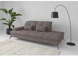 Recamiere SIT & MORE "Amica, inkl. Sitztiefenverstellung und Armteilverstellung", grau (taupe), B:231cm H:90cm T:122cm, 90% Polyester, 10% Polyamid, Sofas, Recamiere, wahlweise mit Kopfteilverstellung und Stauraum
