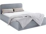 Polsterbett, grau, B:150cm L:210cm, Bezug Bett: wahlweise Microfaser (100% Polyester), Strukturstoff (77% Polyester, 23% Viskose) oder Kunstleder;Bonnell-Federkernmatratze: Mischgewebe (51% Polyprophlen, 39% Polyester, 10% Baumwolle);Kaltschaummatratze: Frottee (100% Polyester), Bezug abnehm- und waschbar bis 60C, WESTFALIA SCHLAFKOMFORT, Betten, Polsterbett, inkl. Bettkasten bei Ausführung mit Ma