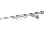 Gardinenstange MYDECO "20mm Ball Wandträger 12 cm", silber (edelstahlfarben), L:190cm, Gardinenstangen, Gardinenstange