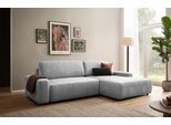 Ecksofa HOME AFFAIRE "TORGE (264cm), Schlafsofa in Cord, Samtvelours o Struktur fein, L-Form", silber (silbergrau), B:264cm H:82cm T:162cm, 100% Polyester, Sofas, Ecksofa, Schlaffunktion, Bettkasten, Liegefläche: 125/210 cm