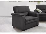 Sessel SIT & MORE "Pisa", grau (anthrazit), B:86cm H:89cm T:90cm, NaturLEDER: Bitte beachten Sie, dass Lederbezüge mehr Nähte aufweisen als Stoffbezüge.;Luxus-Microfaser ALTARA NUBUCK (100% Polyester);NaturLEDER Punch (echtes Rindsleder) in Sitz und Rücken. Korpus in passendem Kunstleder SOFTLUX bezogen, Sessel, Sessel, mit Federkern