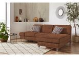 Ecksofa SIT & MORE "Clio L-Form", braun (cognac), B:246cm H:89cm T:165cm, Sofas, Ecksofa, wahlweise mit Bettfunktion oder Vorziehsitz und Bettkasten, Federkern