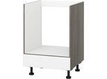 Herdumbauschrank KOCHSTATION "KS-Trea UHBL60", weiß (weiß, eichefarben grau), B:60cm H:75cm T:56cm, Schränke, Herdumbauschrank, Breite 60 cm, Höhe 75 cm