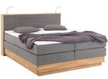 Boxspringbett HOME AFFAIRE "Cavan", grau (anthrazit), B:184cm L:222cm, Microfaser (100% Polyester), Komplettbetten, Boxspringbett, Eiche, inkl. Bettkasten & Topper, verschiedene Härtegrade (auch H4)