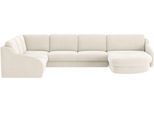 Wohnlandschaft SIT & MORE "Soul U-Form", beige (elfenbein), B:372cm H:90cm T:227cm, 100% Polyester, Sofas, Wohnlandschaft, wahlweise mit Bettfunktion und Schubkasten