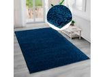 Hochflor-Teppich BRUNO BANANI "Shaggy Soft" Gr. 5, blau, B:200cm H:30mm L:200cm, Kunstfaser, Teppiche, Hochflor-Teppich, gewebt, Uni Farben, besonders weich und kuschelig, Kundenliebling