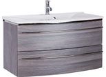 Waschtisch SAPHIR "3040", grau (kastanie graphit, kastanie graphit), B:92,4cm H:90cm T:48cm, Waschtische, Waschtisch, Breite 92,4 cm