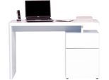 Schreibtisch JAHNKE "CU-LIBRE 120", weiß (hochglanz weiß, hochglanz weiß, hochglanz weiß), B:120cm H:76cm T:55cm, Tische, Schreibtisch, platzsparender Arbeitsplatz
