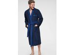 Unisex-Bademantel H.I.S "Hannes, ideal für Sauna & Spa, Hotelbademantel, Morgenmantel" Gr. S, blau (marine), L:120cm, Walkfrottee, Hausmäntel, Unisex-Bademantel, für Damen & Herren, lang, mit Taschen, S-3XL