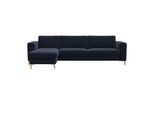 Ecksofa FLEXLUX "Fiore, Sitzaufbau mit hochwertigem Kaltschaum für mehr Sitzkomfort", blau (royal blau), B:262cm H:85cm T:92cm, 100% Polyester, Sofas, Ecksofa, breite Armlehnen, L-Form, Füße Alu+ Eiche