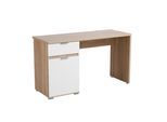 Schreibtisch INOSIGN "Jan", braun (sonoma eiche, opaque weiß), B:130cm H:75,5cm T:50cm, Tische, Schreibtisch, in Scandi Optik, Home Office geeignet