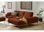 Ecksofa W.SCHILLIG "run, Designsofa mit tollem Sitzkomfort, bequem, L-Form", orange (terracotta w82), B:279cm H:88cm T:178cm, Longlife Xtra-Leder Z73: Naturwalkleder der Luxusklasse aus den erlesensten Rohhäuten. Hautstärke 1, 1 – 1, 3 mm;ROHLEDER Jacquard-Flachgewebe Q2 W60 (63% Polyester, 37% Polyacryl);ROHLEDER Chenille-Flachgewebe Q2 W77 (68% Polyacryl, 32% Polyester);Stoff S37 (100% Polyester