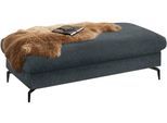 Polsterhocker W.SCHILLIG, blau (marine r66), B:141cm H:42cm T:70cm, Chenille-Flachgewebe R66 (85% Polyester, 15% Nylon), Hocker, Polsterhocker, Füße in Schwarz pulverbeschrichtet
