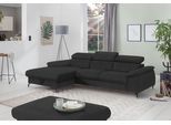 Ecksofa COTTA "Kitty L-Form, B: 242 cm", grau (charcoal), B:244cm H:72cm T:166cm, Microfaser (100% Polyester);Flachgewebe (100% Polyester), Sofas, Ecksofa, mit Kopfteilverstellung, optional Bettfunktion & Bettkasten