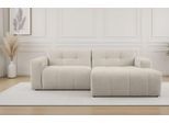 Ecksofa OTTO HOME "Tapley", sand, B:221cm H:73cm T:154cm, 100% polyester, Sofas, Ecksofa, Breite 221 cm,Boucle, Struktur fein, mit Knopfsteppung, bodentief