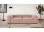 Big-Sofa OTTO HOME "XL HAILY Modularsofa extra tief, Sitztiefe 100 cm", rot (coral), B:260cm H:72cm T:130cm, 100% Polyester, Sofas, Big-Sofa, als Modul oder separat verwendbar, für individuelle Zusammenstellung