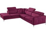 Ecksofa EGOITALIANO "Matt, hoher Sitzkomfort und aufwendige Detailverarbeitung, L-Form", pink (fuchsia), B:285cm H:100cm T:221cm, Sofas, Ecksofa, mit Ottomane, inkl. verstellbarer Kopfteile zum Relaxen