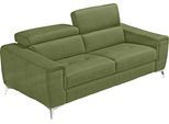 2,5-Sitzer EGOITALIANO "Francine, Designsofa, Loungesofa, Breite 213 cm, Fußfarbe chrom", grün (kiwi), B:213cm H:100cm T:106cm, Sofas, 2 5-Sitzer, Designfuß, Luxus-Microfaser BLUSH, kiwi