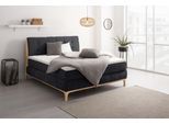 Boxspringbett OTTO HOME "Jelle", schwarz, B:181cm L:216cm, Komplettbetten, Boxspringbett, zertifizierte, recycelte Bezugsstoffe, verschiedene Ausführungen
