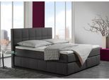 Boxspringbett HOME AFFAIRE "Casano", grau (anthrazit), B:192cm L:215cm, Strukturstoff-Bezug (100% Polyester), Komplettbetten, Boxspringbett, mit feiner Steppung, in 3 Matratzenarten, 2 Härtegraden und 5 Farben