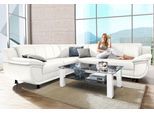 Ecksofa TRENDMANUFAKTUR "Rondo wahlweise mit Schlaffunktion, 267x247 cm (BxT), breite Armlehnen", weiß (schneeweiß), B:267cm H:85cm T:247cm, Kunstleder SOFTLUX;Microfaser PRIMABELLE (100% Polyester);NaturLEDER (echtes Rindsleder);Struktur (54% Polyacryl, 46% Polyester), Sofas, Ecksofa, L-Form, wahlweise mit Federkern bestellbar, Füße schwarz
