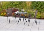 Garten-Essgruppe MERXX "»Roma«", braun (braun, braun, graphit), Aluminium, Wicker/Kunststoffgeflecht, Sitzmöbel-Sets, Garten-Essgruppe, Tisch: Øx H: 72x73 cm