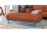 Hocker W.SCHILLIG "montanaa", braun (cognac z69), B:141cm H:42cm T:61cm, Hocker, Hocker, mit Metallkufen in Chrom glänzend, Breite 141 cm