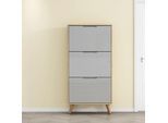 Schuhschrank OTTO HOME "Lund", eichefarben, grau, B:62cm H:125cm T:24cm, FSC-zertifizierter Holzwerkstoff, Schränke, Schuhschrank, FSC-zertifiziertem Holz, ABS-Kanten, Breite 62 cm