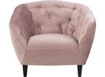 Loungesessel ACTONA GROUP "Ria Armlehnstuhl, Polstersessel, Einzelsofa, Relaxsessel", rosa, B:97cm H:78cm T:84cm, 100% Polyester, Sessel, Loungesessel, 1-Sitzer, Samtstoff, Massivholz-Beine, Taschenfederkern, Tufting