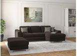 Ecksofa SIT & MORE "Dundee L-Form", braun (espresso), B:264cm H:86cm T:175cm, Sofas, Ecksofa, mit Federkern und Edelstahlfüßen, wahlweise mit Kopfteilverstellung