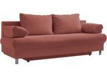 Schlafsofa HOME AFFAIRE "Como", orange (terrakotta), B:196cm H:43cm T:53cm, 92% Polyester, 8% Nylon, Sofas, Schlafsofa, 2-Sitzer, Federkern, Breite 196 cm, inkl. Rücken.-und Armlehnenkissen