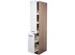 Apothekerschrank FLEX-WELL "Florenz", weiß (hochglanz weiß, sonoma eiche), B:30cm H:200cm T:57cm, Holzwerkstoff, Schränke, Apothekerschrank, (B x H x T) 30 x 200 x 57 cm, mit 5 Ablagen
