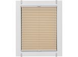 Plissee SUNLINES "One Size Style Crepe", beige (sand, grau, grau), B:110cm H:210cm, Obermaterial: 85% Polyester, 15% sonstige Fasern, Plissees, Plissee, Zubehörfarbe grau, zum Klemmen