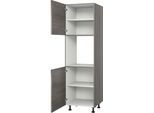 Backofenumbauschrank KOCHSTATION "KS-Trea SB-195-3", grau (eichefarben grau), B:60cm H:195cm T:56cm, Schränke, Backofenumbauschrank, mit zwei Türen und zwei Einlegeböden, Höhe 195 cm