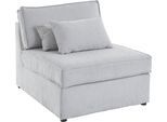 Sofa-Mittelelement OTTO HOME "Florid", grau (hellgrau), B:80cm H:75cm T:100cm, Baumwollmix (60% Baumwolle/40% Leinen);Struktur fein (100% Polyester);Samtoptik (100% Polyester);Samtvelours (100% Polyester);Struktur (100% Polyester);Struktur recycelt (100% recyceltes Polyester), Polsterelemente, Sofa-Mittelelement, als Teil eines Modulsofas,, fester Sitzkomfort, auch in Cord