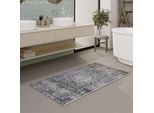 Badematte WECON HOME "Ralph", grau, H:0,5mm, Polyester, Badematten, Badematte, Vintage, waschbar, rutschfest, schnell trocknend, weich, Badteppich