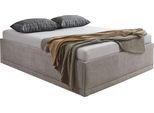 Polsterbett "Texel", beige, B:166cm H:42cm L:206cm, Bezug Bett: Veloursstoff 100% Polyester oder Microfaser (100% Polyester);Bonnell-Federkernmatratze: 51% Polypropylen, 39% Polyester und 10% Baumwolle;Kaltschaummatratze: 100% Polyester, Bezug abnehm- und waschbar bis 60C;Kissenbezug: 100% Polyester, Füllung : 100% Polyester (Hohlfaser), WESTFALIA SCHLAFKOMFORT, Betten, Polsterbett, Komforthöhe mi