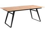 Esstisch MUSTERRING "Tavia", schwarz, B:220cm H:76cm T:100cm, Tische, Esstisch, Bügelgestell in 3 Farben, Platte Charakter-Eiche geölt, ausziehbar