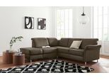 Ecksofa SIT & MORE "Darwin L-Form", grün (olive), B:249cm H:83cm T:221cm, Sofas, Ecksofa, inklusive Federkern, wahlweise mit Kopfteilverstellung, Bettfunktion