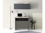 Büromöbel-Set HOME AFFAIRE "CITY/GiRON, modernes Design, Homeoff., Büro in zwei Farben/Wotan Eiche", grau (anthrazit), B:100cm H:160cm T:30cm, Arbeitsmöbel-Sets, Büromöbel-Set, enthält Hängeschrank, Schreibtisch, wohnliches Home Office